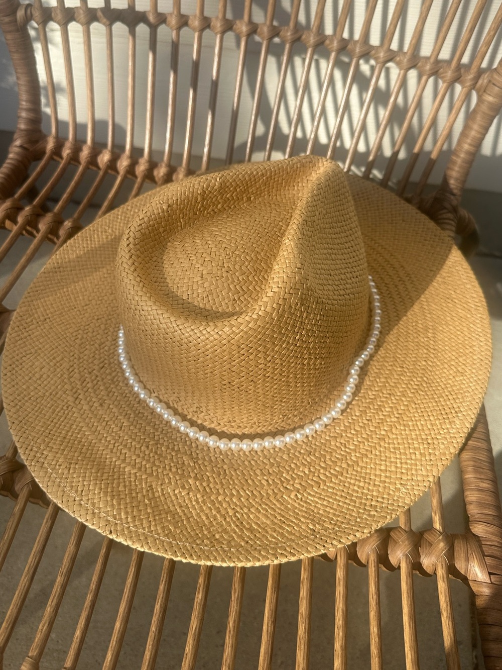 Boston Proper Pearl Raffia Hat - Picture 2 of 7